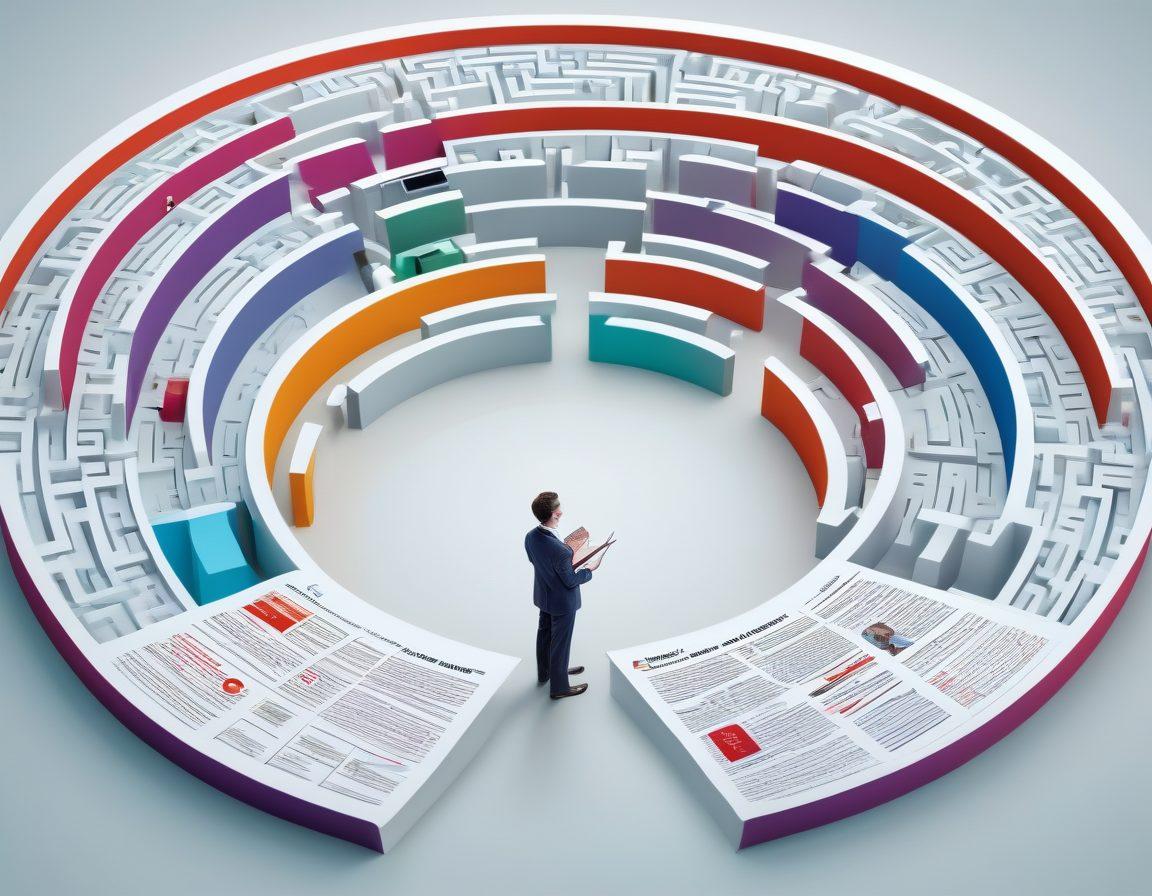 A knowledgeable insurance advisor guiding a diverse group of people through a maze of policy documents, charts, and icons symbolizing various insurance types (health, auto, home). The scene conveys clarity and confidence, with vibrant colors contrasting the complex background. Subtle elements representing claims and providers are included to enhance the theme. super-realistic. vibrant colors.